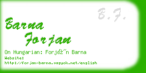 barna forjan business card